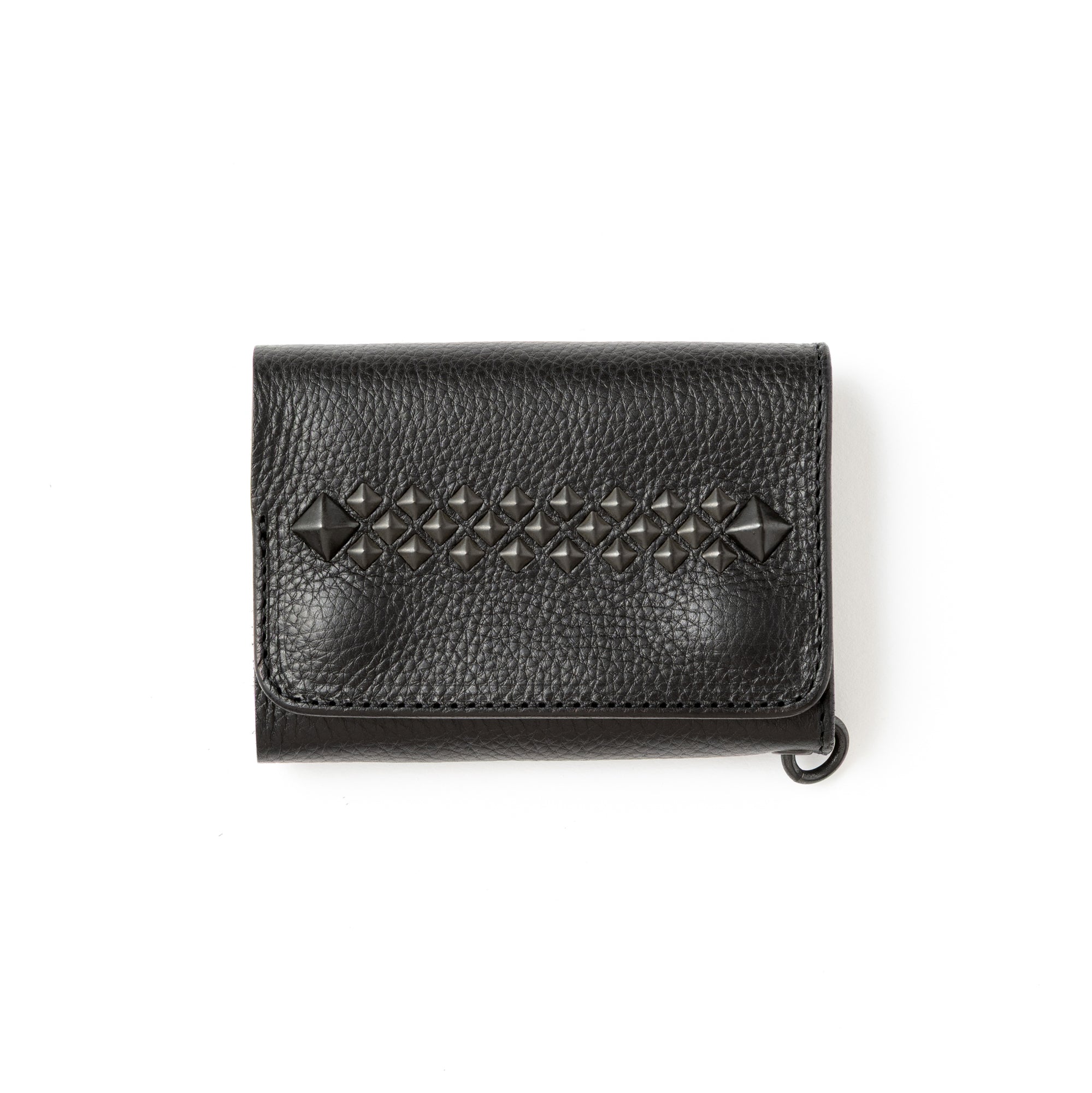 BLACK STUDS LEATHER FLAP HALF WALLET＜EXCLUSIVE＞ – CALEE