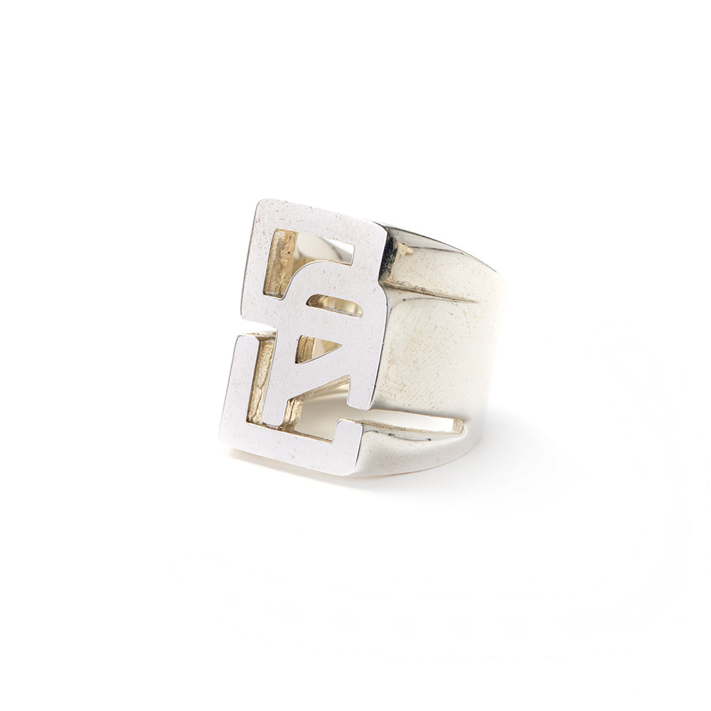 CAL LOGO SILVER RING