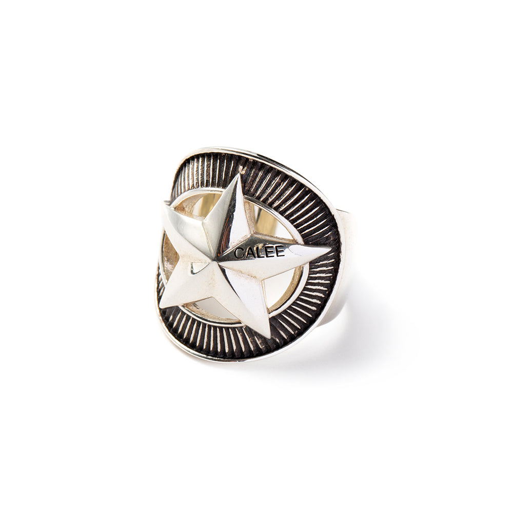 SILVER STAR CONCHO RING