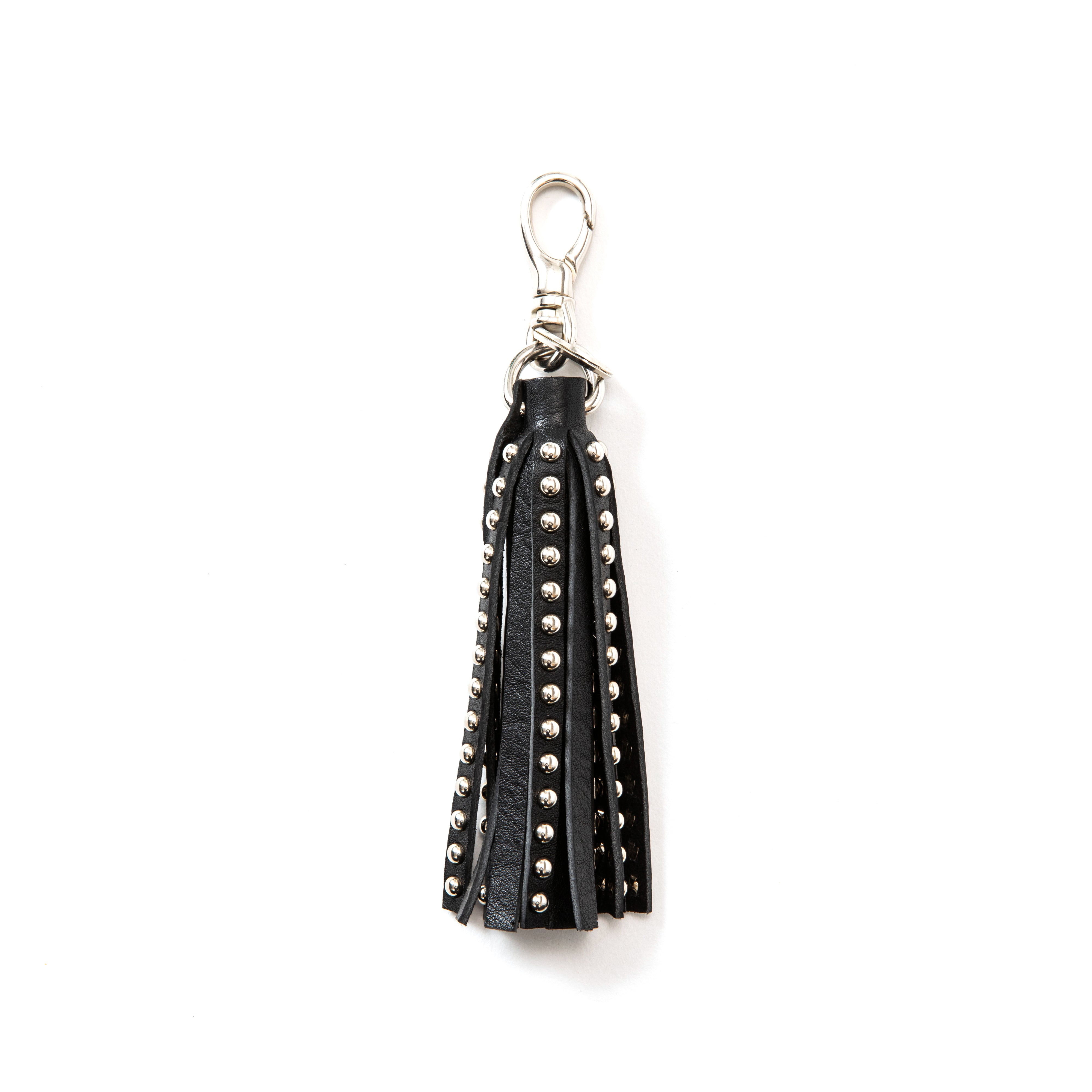 STUDS LEATHER TASSEL KEY RING