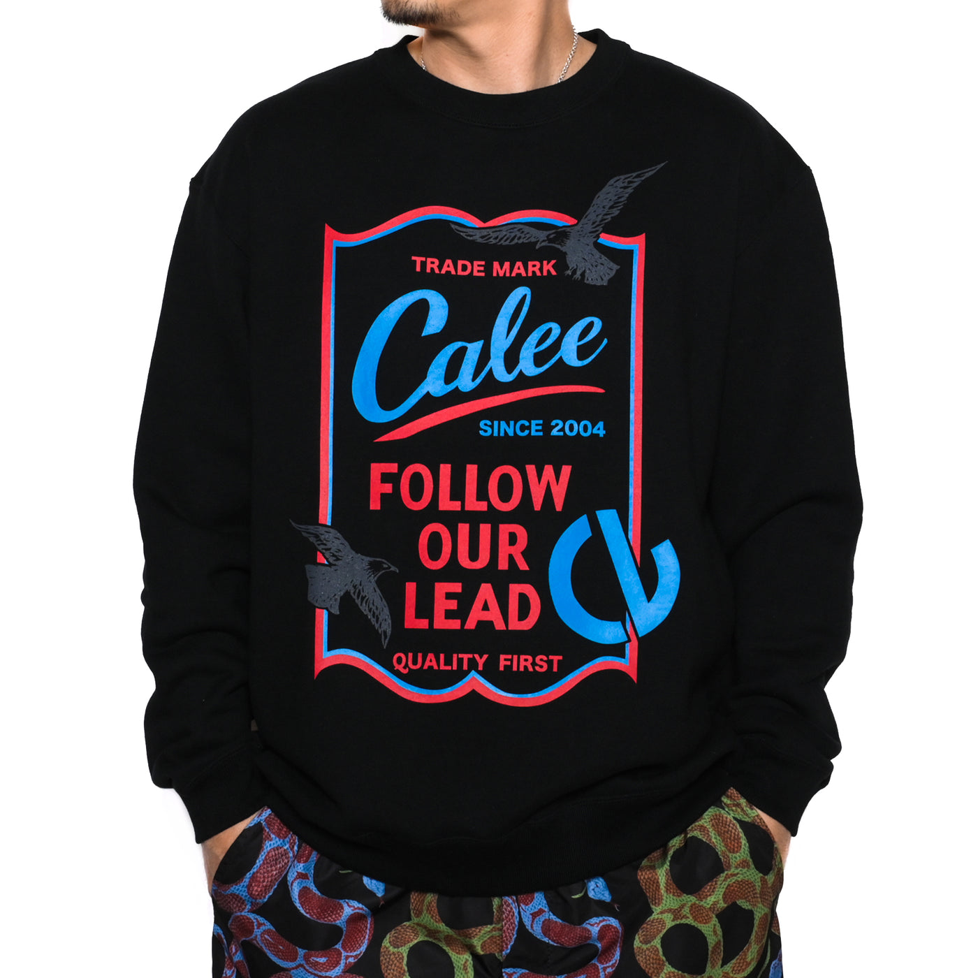 CALEE SIGN BOARD CREW NECK SWEAT ＜NATURALLY PAINT DESIGN＞