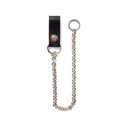SILVER STAR CONCHO LEATHER WALLET CHAIN