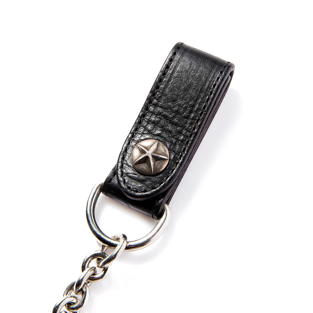 SILVER STAR CONCHO LEATHER WALLET CHAIN
