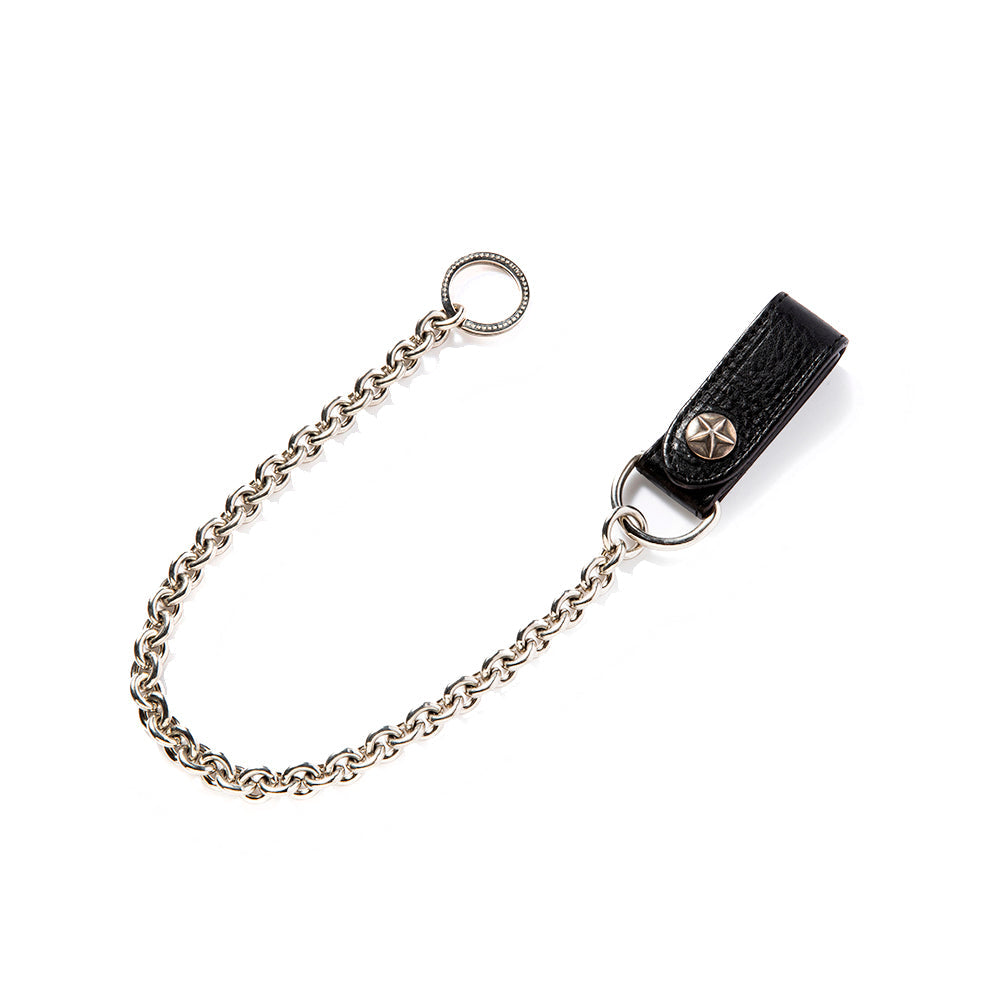 SILVER STAR CONCHO LEATHER WALLET CHAIN - calee-official