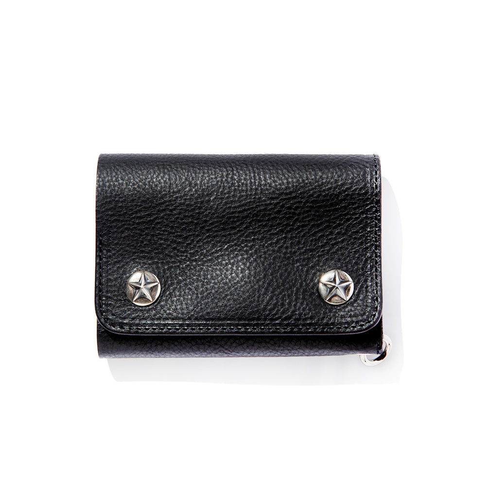 SILVER STAR CONCHO FLAP LEATHER HALF WALLET