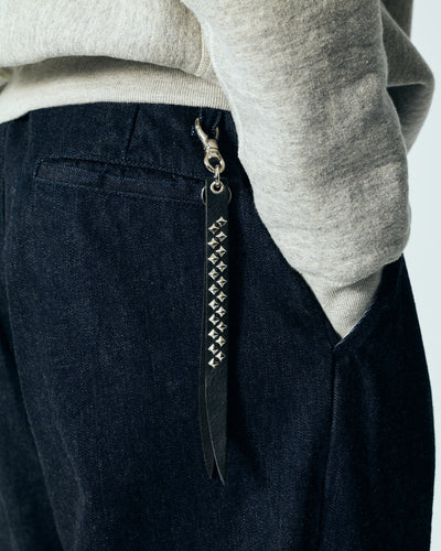 STUDS LEATHER SHORT KEY RING