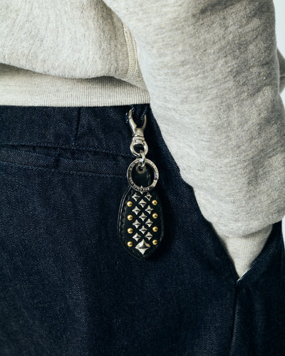 STUDS LEATHER RUGGED KEY RING
