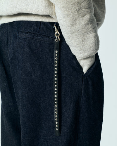 STUDS LEATHER LONG KEY RING