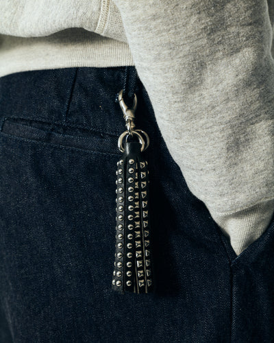 STUDS LEATHER TASSEL KEY RING