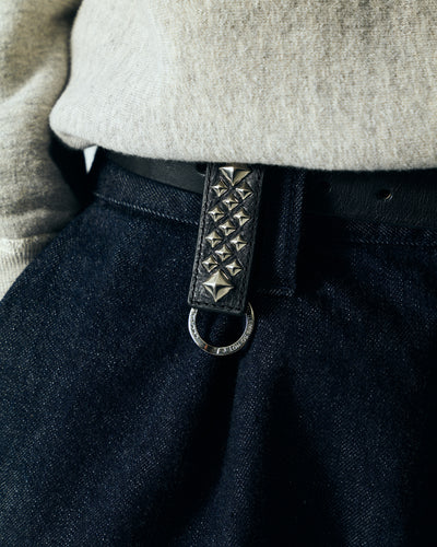 STUDS LEATHER SNAP KEY RING
