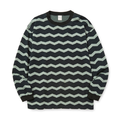 ZIGZAG DOUBLE JACQUARD BORDER L/S CS