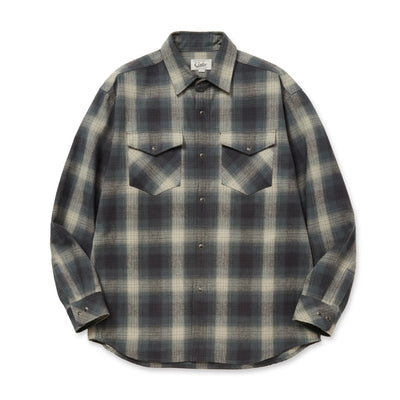 OMBRE CHECK WESTERN L/S SH