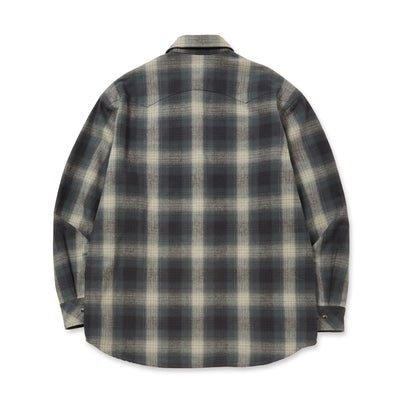 OMBRE CHECK WESTERN L/S SH