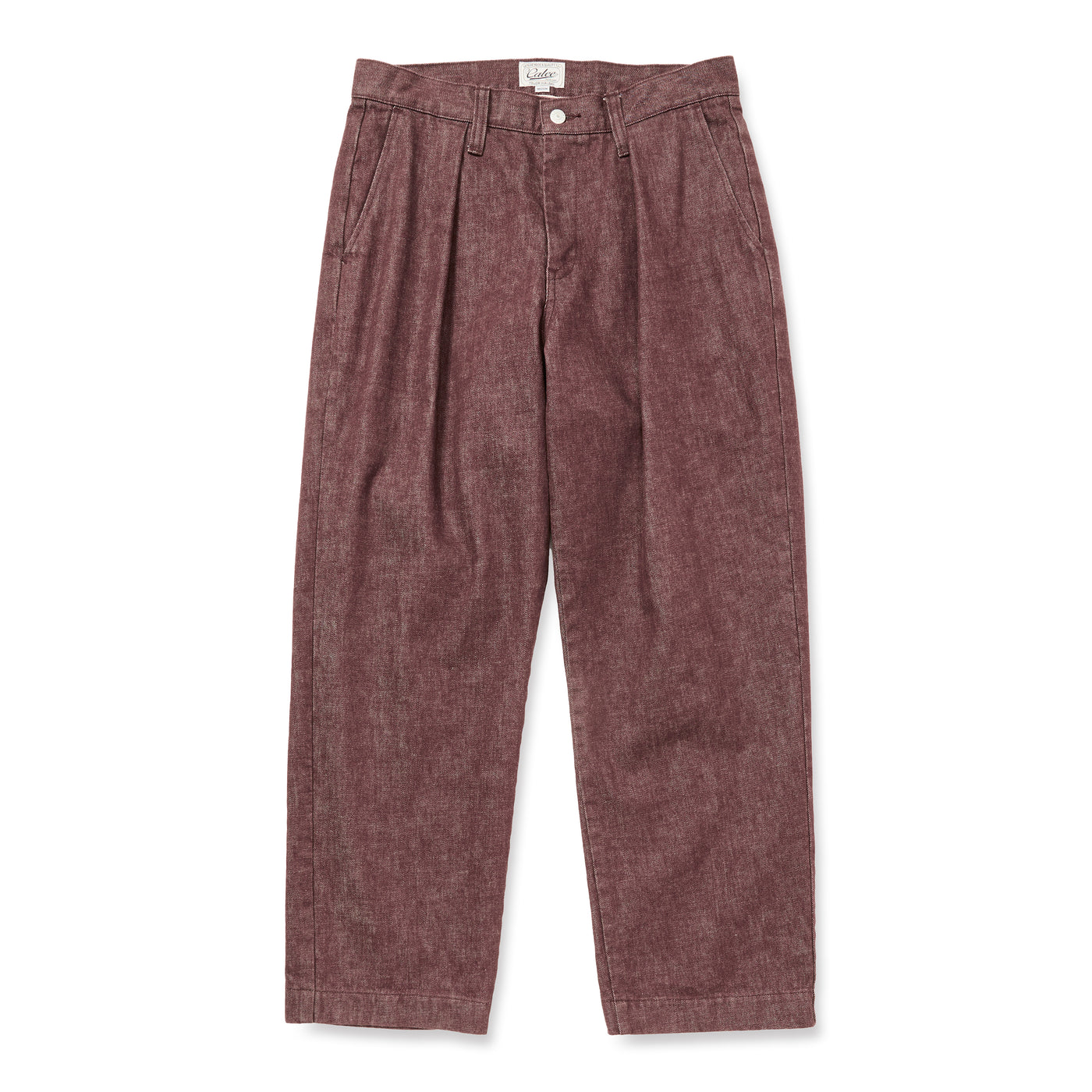 VINTAGE REPRODUCT DENIM TUCK TROUSERS ＜BROWN DENIM＞