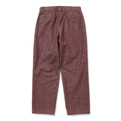 VINTAGE REPRODUCT DENIM TUCK TROUSERS ＜BROWN DENIM＞