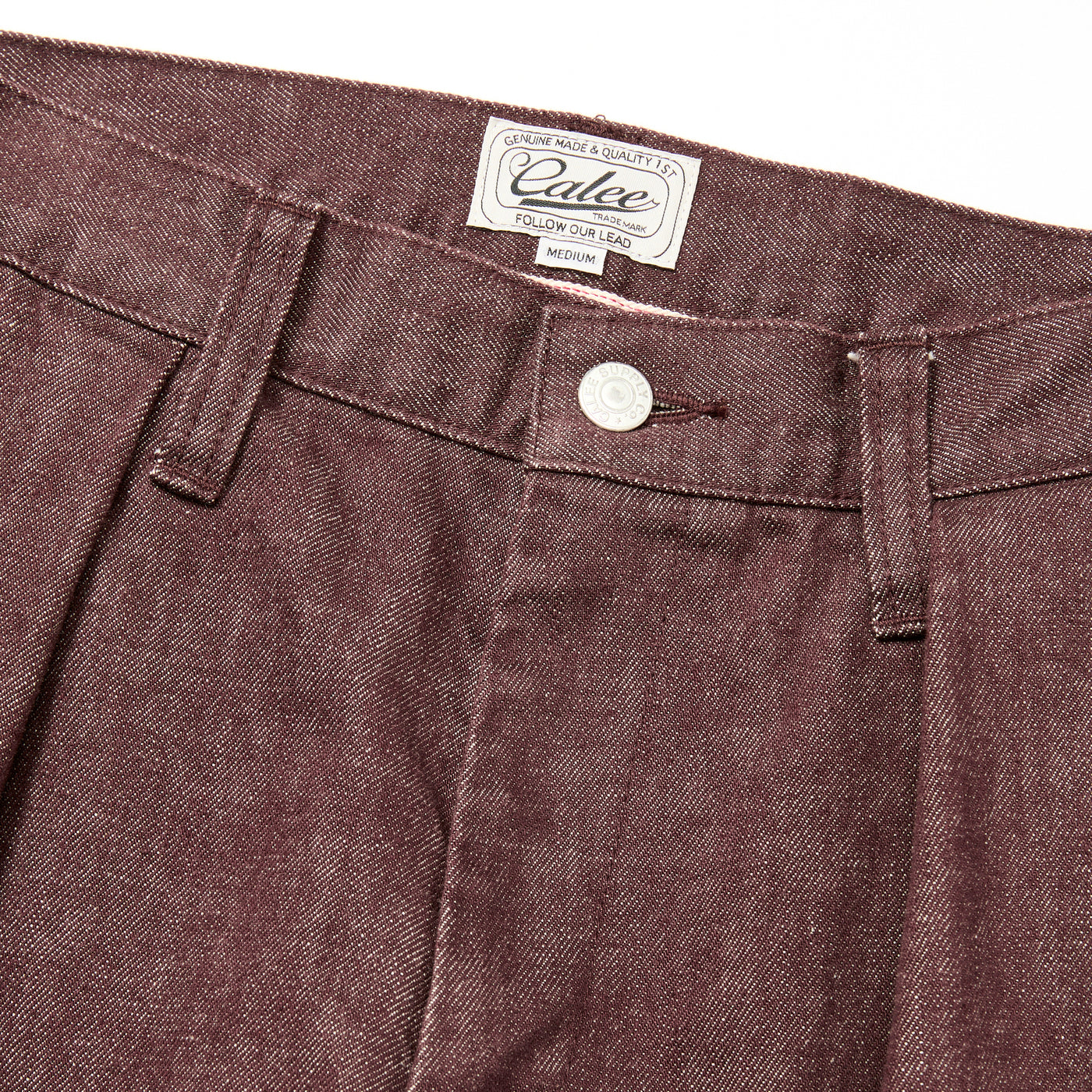 VINTAGE REPRODUCT DENIM TUCK TROUSERS ＜BROWN DENIM＞