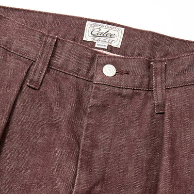 VINTAGE REPRODUCT DENIM TUCK TROUSERS ＜BROWN DENIM＞