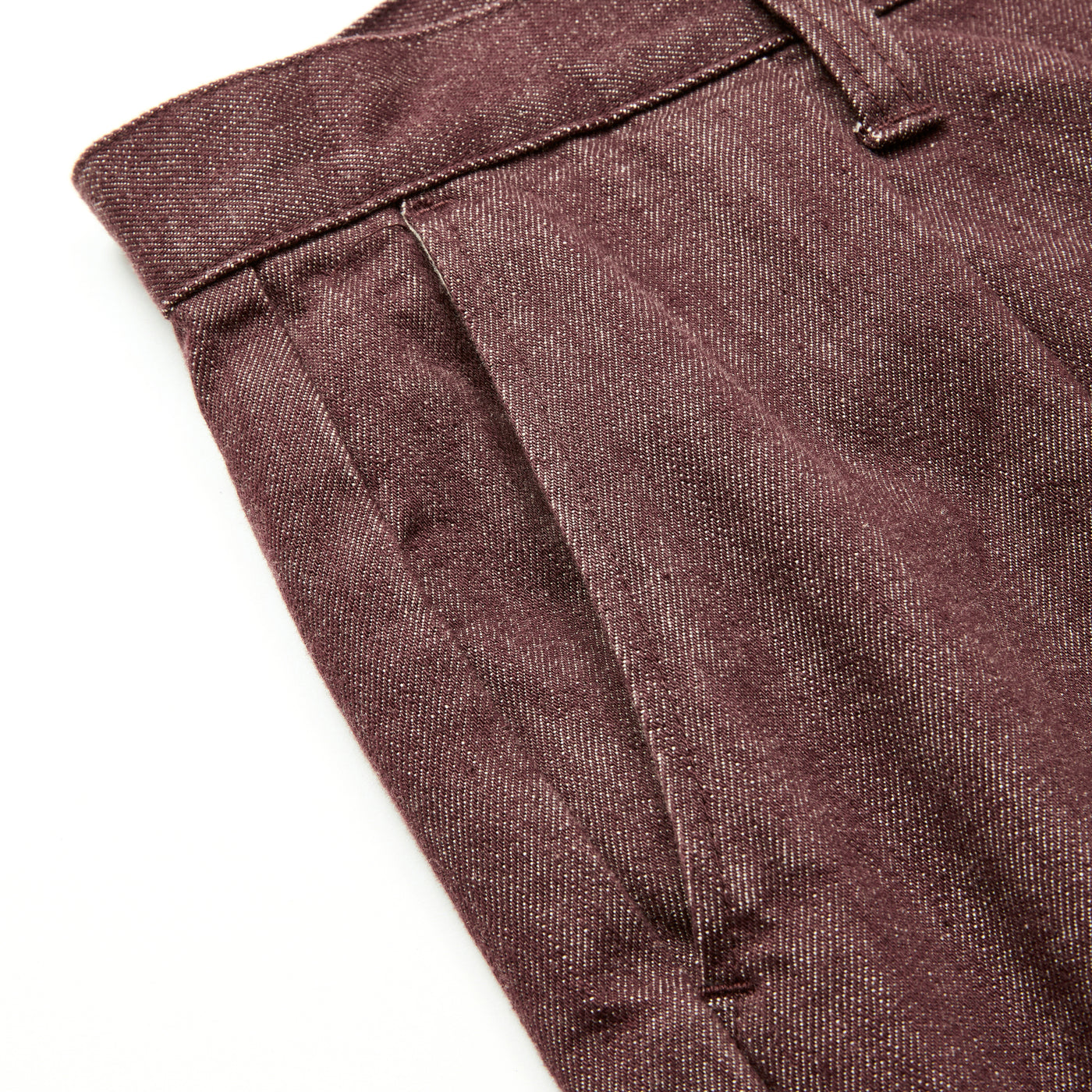 VINTAGE REPRODUCT DENIM TUCK TROUSERS ＜BROWN DENIM＞