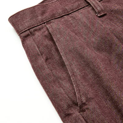 VINTAGE REPRODUCT DENIM TUCK TROUSERS ＜BROWN DENIM＞