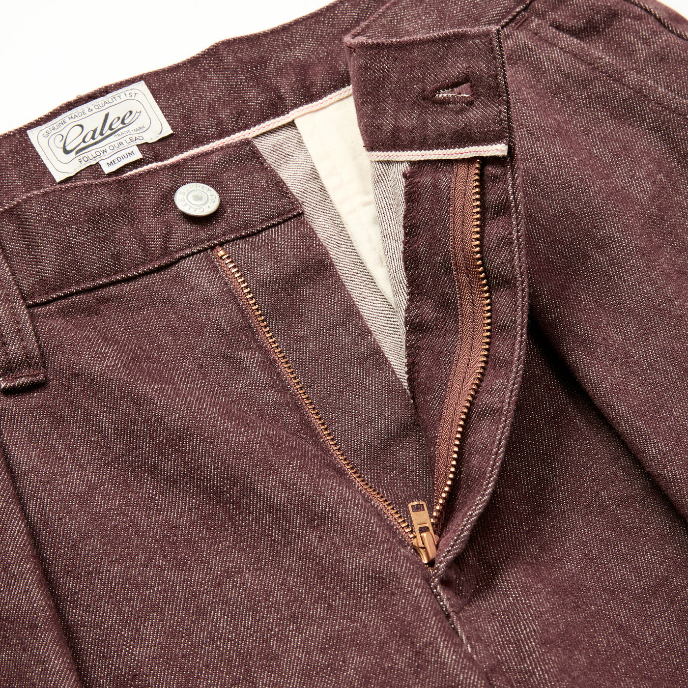 VINTAGE REPRODUCT DENIM TUCK TROUSERS ＜BROWN DENIM＞