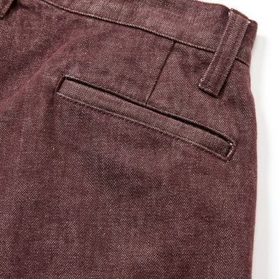 VINTAGE REPRODUCT DENIM TUCK TROUSERS ＜BROWN DENIM＞