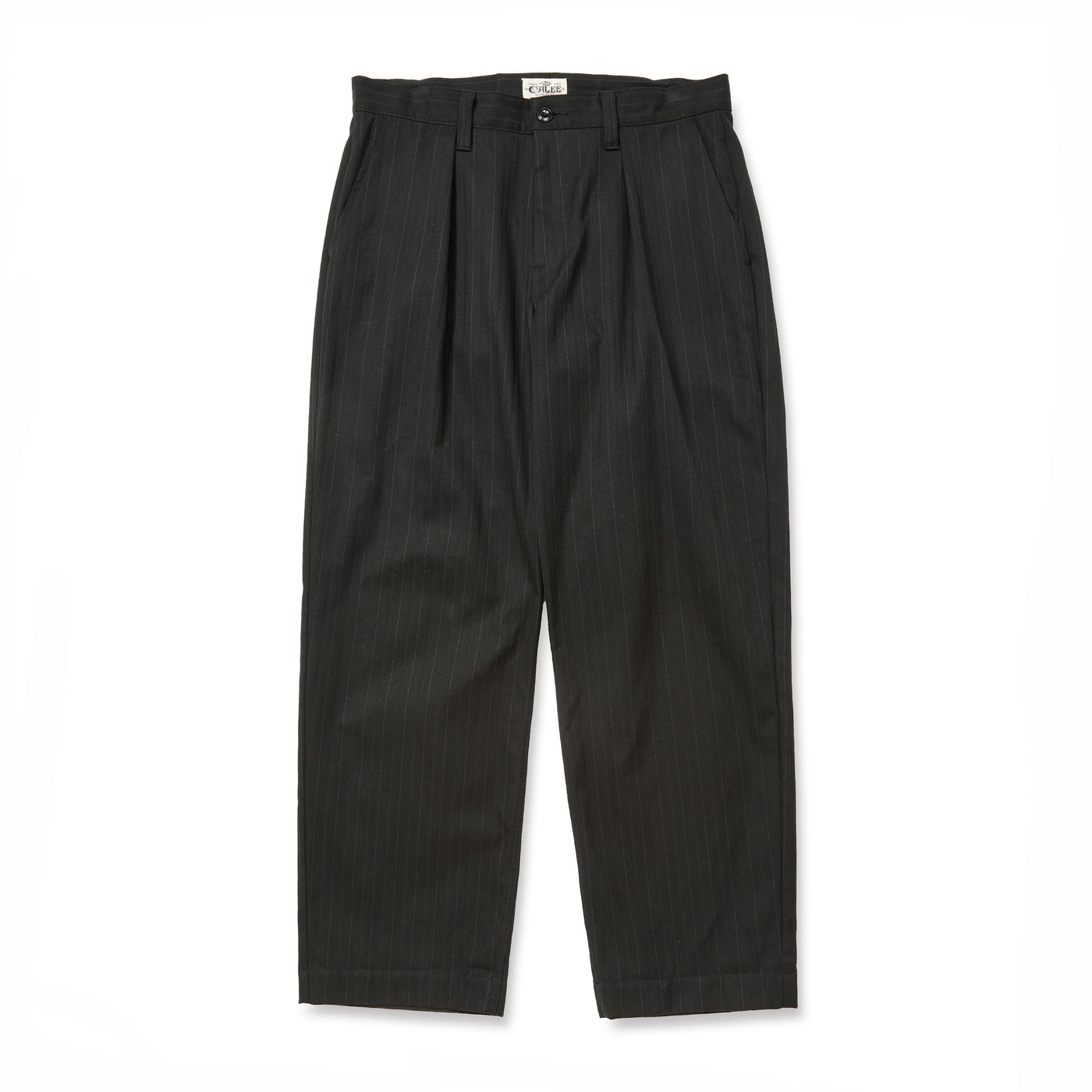 PINSTRIPE TUCK WIDE SLACKS