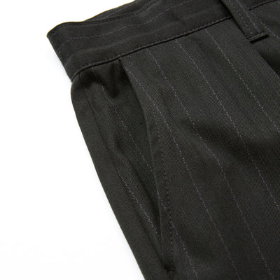 PINSTRIPE TUCK WIDE SLACKS