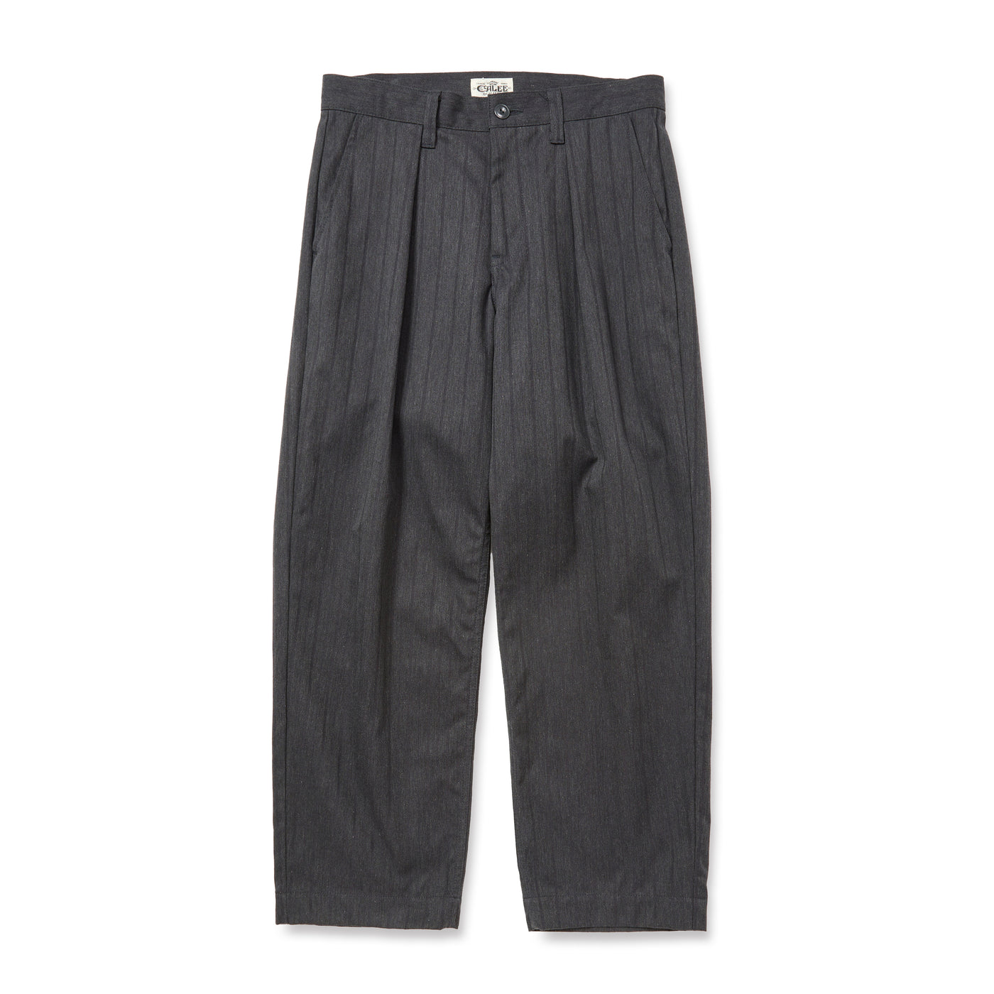 PINSTRIPE TUCK WIDE SLACKS