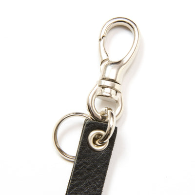 ROUND & PYRAMID STUDS LEATHER LONG KEY RING