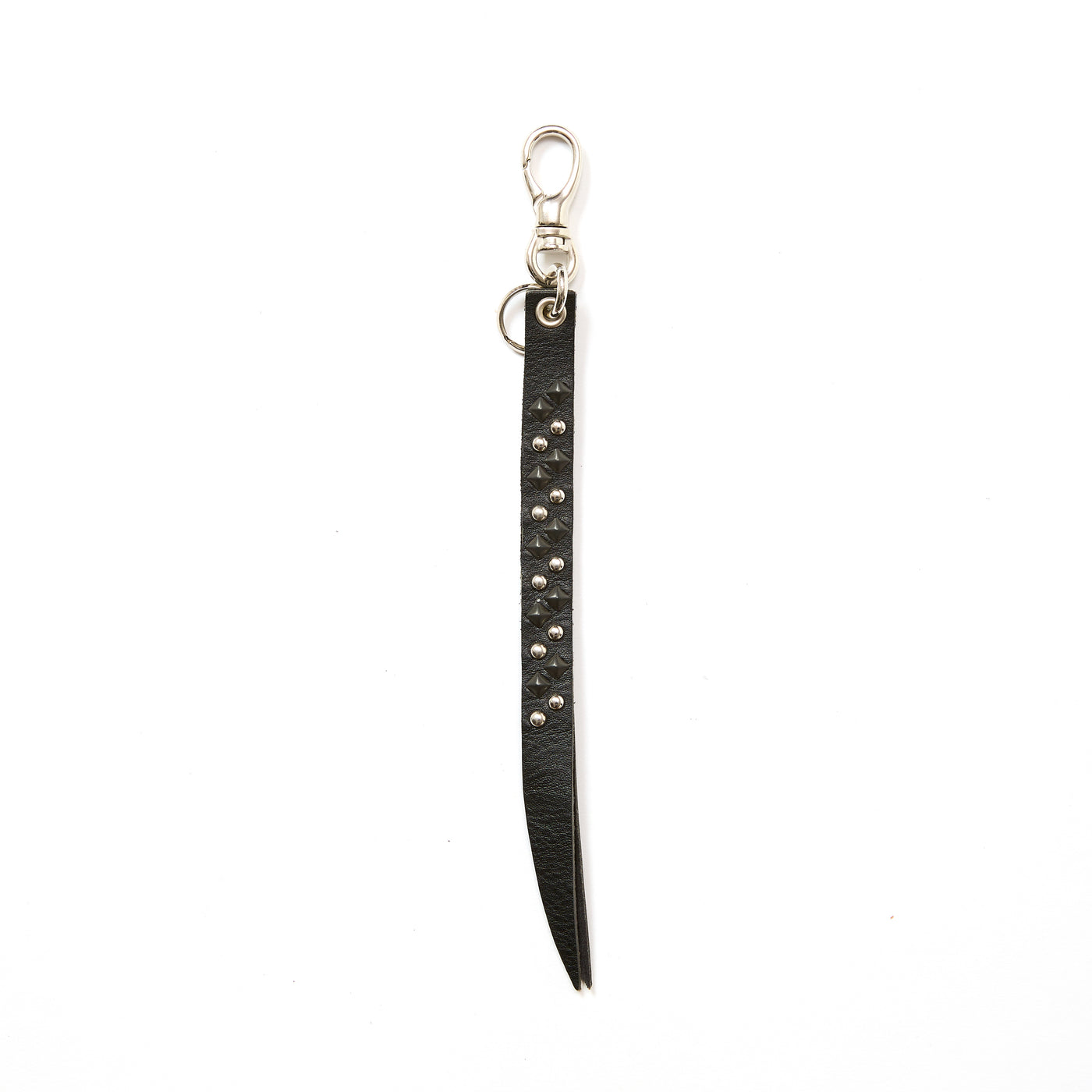 ROUND & PYRAMID STUDS LEATHER SHORT KEY RING