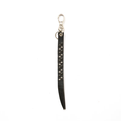 ROUND & PYRAMID STUDS LEATHER SHORT KEY RING