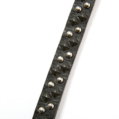 ROUND & PYRAMID STUDS LEATHER SHORT KEY RING
