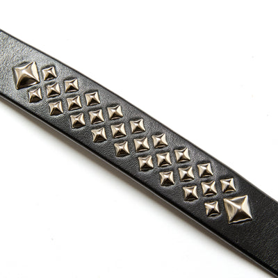 STUDS LEATHER NARROW LONG BELT