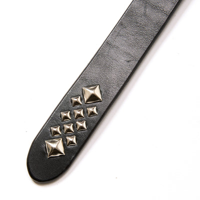 STUDS LEATHER NARROW LONG BELT