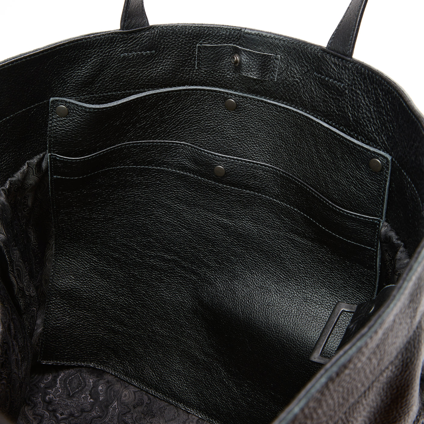 STUDS LEATHER TOTE BAG