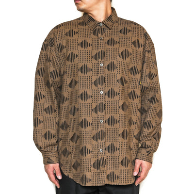 AFRICAN CHECK PATTERN NEL L/S SH