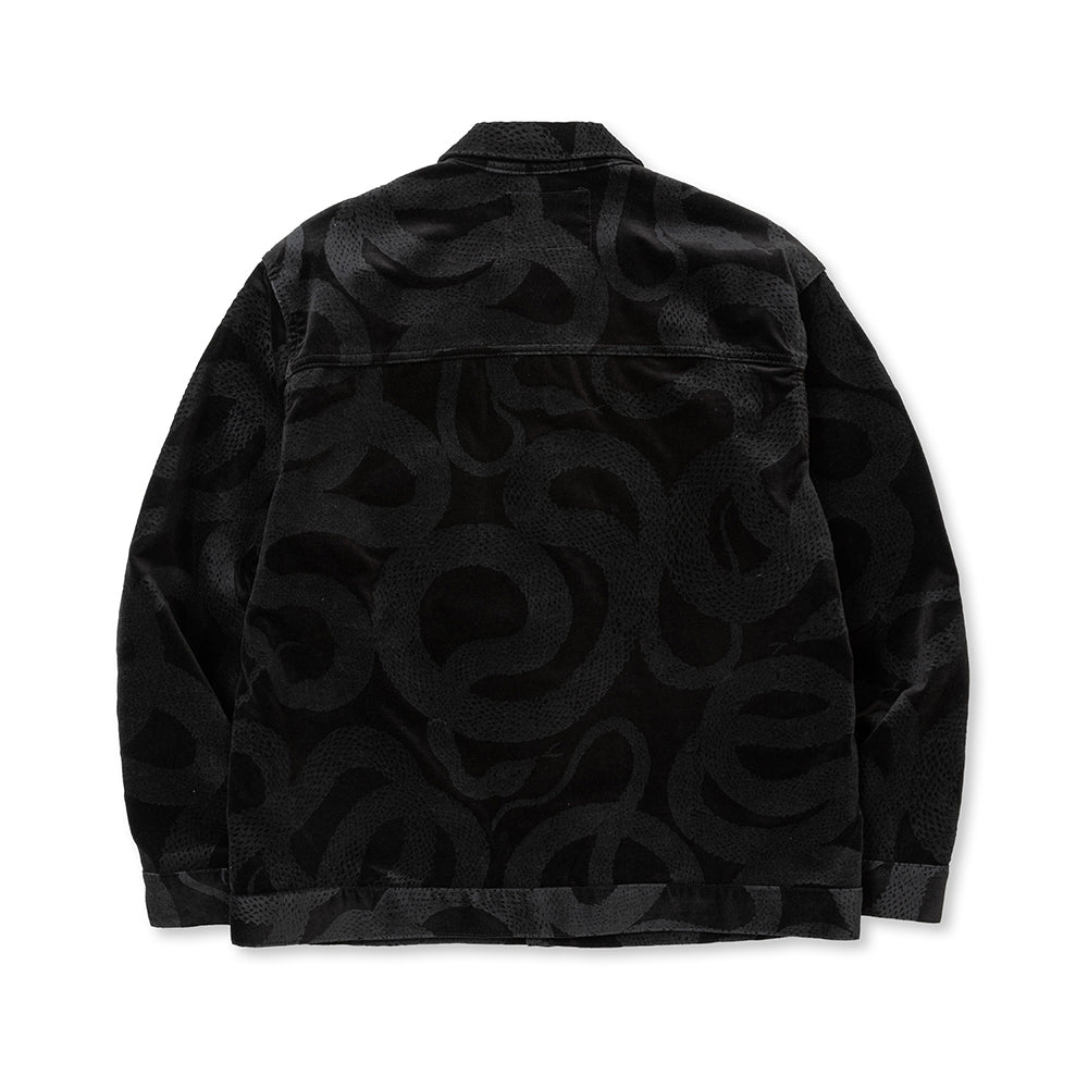 ALLOVER SNAKE PATTERN VELVETEEN JACKET – CALEE ONLINE STORE