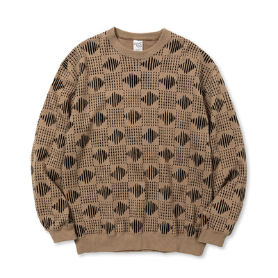 AFRICAN CHECK PATTERN CREW NECK SW