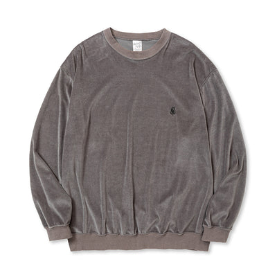 EMBROIDERY VELOUR CREW NECK SH