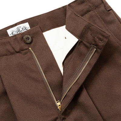 T/C TWILL TUCK WIDE TROUSERS