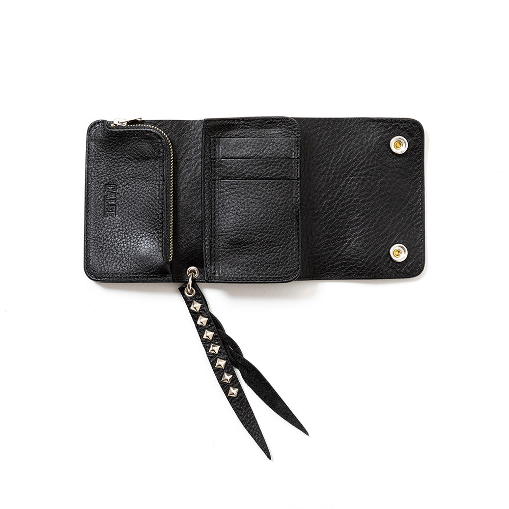 CALEE 財布　STUDS LEATHER FLAP HALF WALLET BLACK STUDS LEATHER FLAP HALF WALLET＜EXCLUSIVE＞ – CALEE