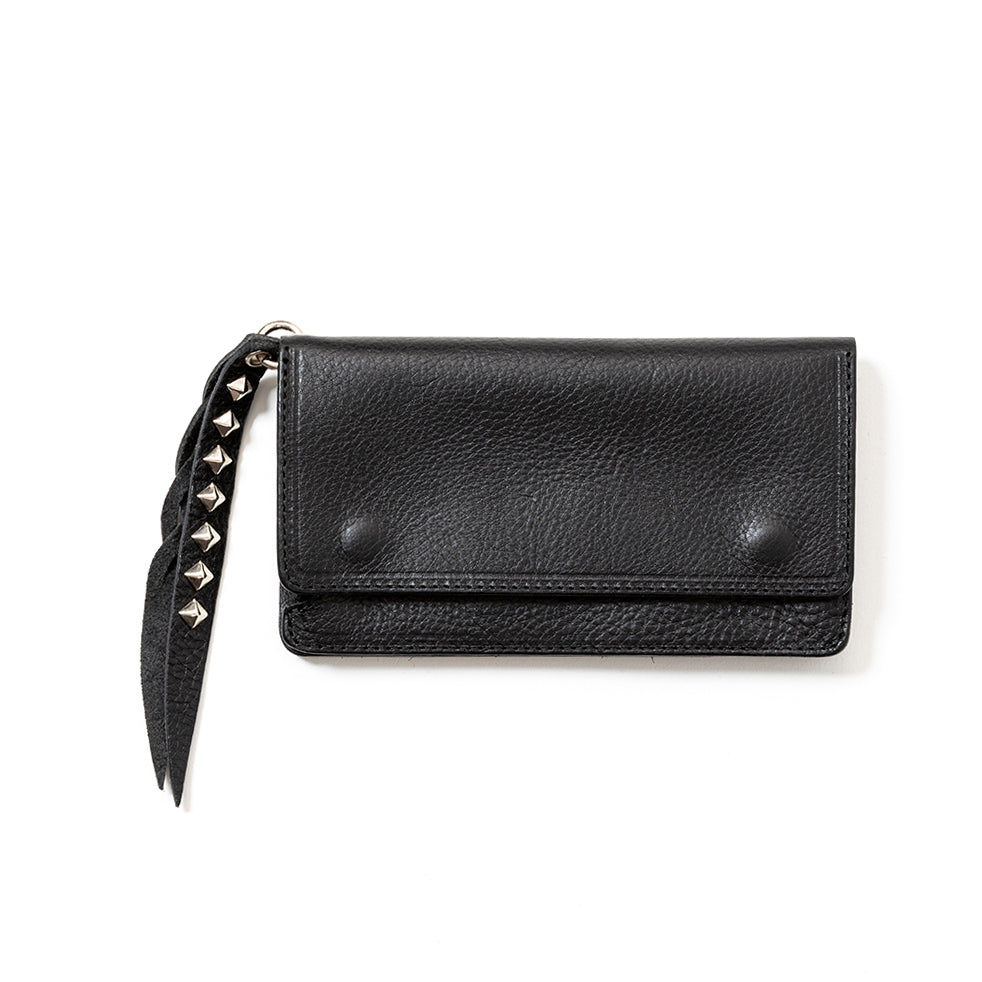 PLANE LEATHER LONG WALLET ＜STUDS CHARM＞