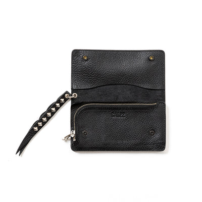 PLANE LEATHER LONG WALLET ＜STUDS CHARM＞