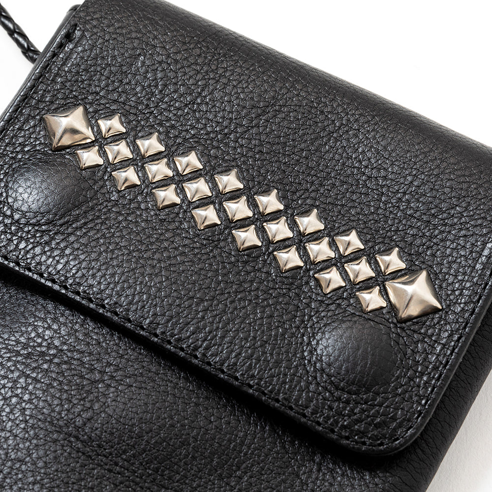 STUDS LEATHER SHOULDER POUCH – CALEE ONLINE STORE