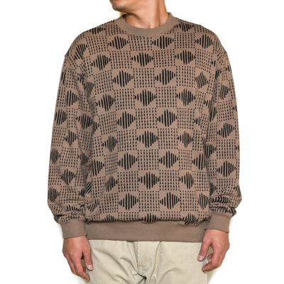 AFRICAN CHECK PATTERN CREW NECK SW