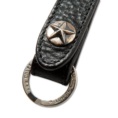 SILVER STAR CONCHO LEATHER KEY RING