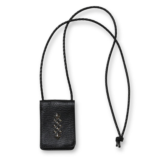 小物 calee STUDS LEATHER TYPE MULTI WALLET CALEE - STUDS LEATHER MULTI WALLET (BLACK) / スタッズレザー