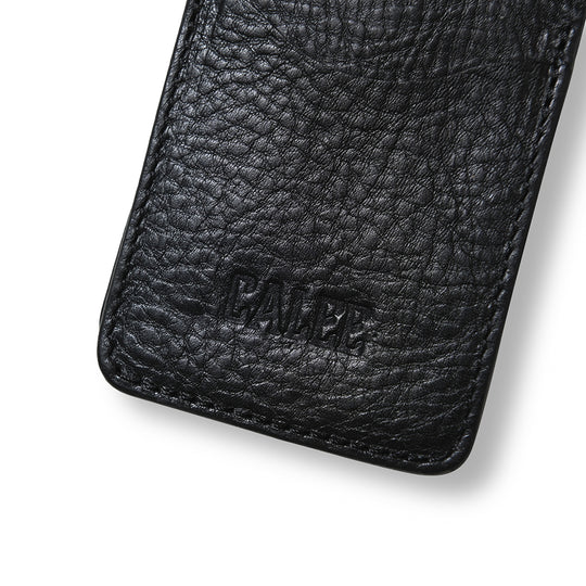 【大特価中】CALEE キャリー　ブラックレザー ネックストラップマルチケース 大特価中】CALEE キャリー ブラックレザー ネックストラップマルチ