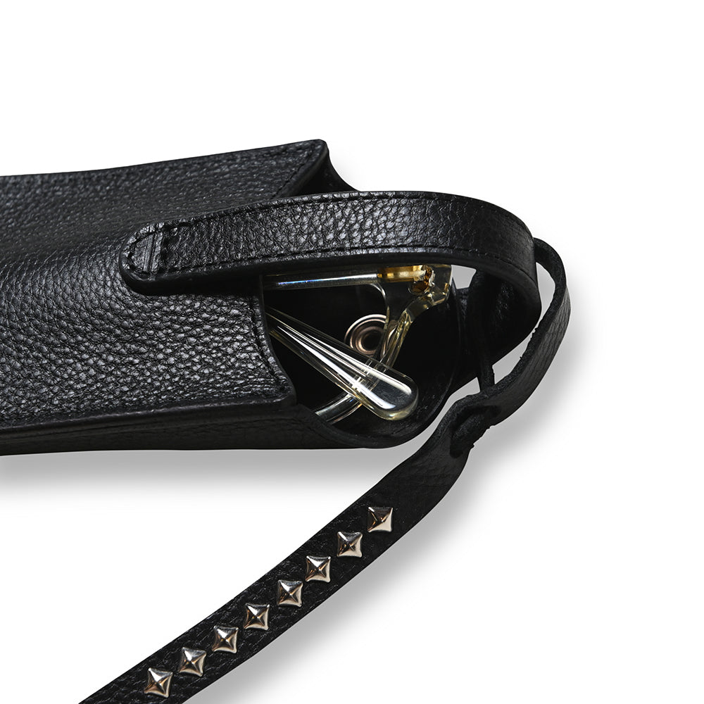 BLACK STUDS LEATHER MULTI WALLET