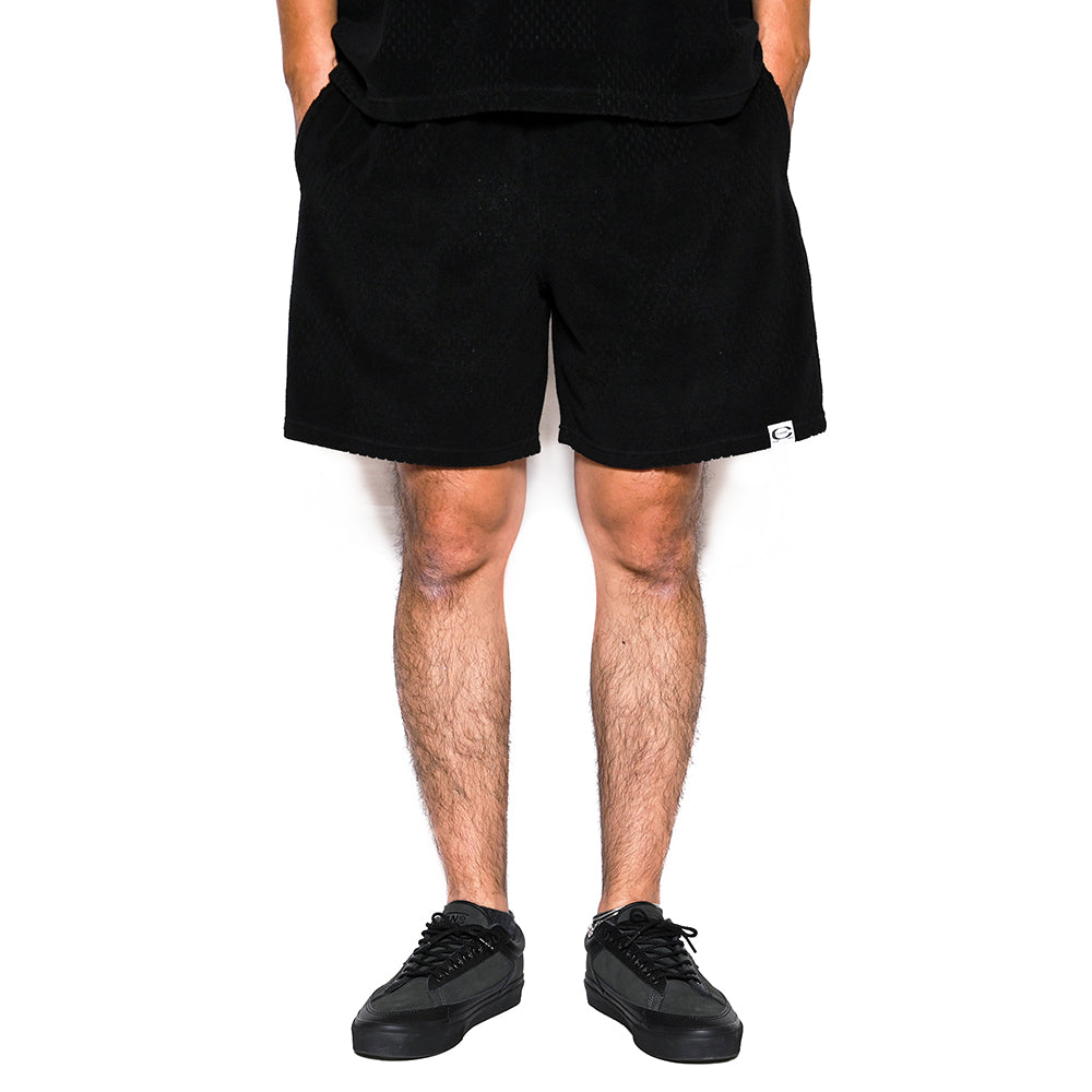 CALEE CHECKER PILE JACQUARD RELAX SHORTS